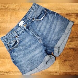 H & M Denim Cuffed Shorts, Size 12